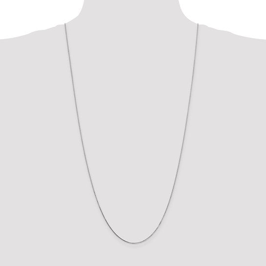 14kt White Gold .8mm Box with Lobster Clasp Chain