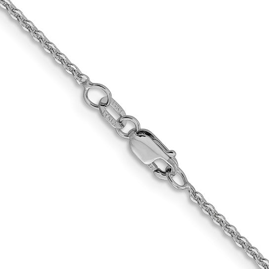 14KT White Gold 1.7mm Flat Cable Chain