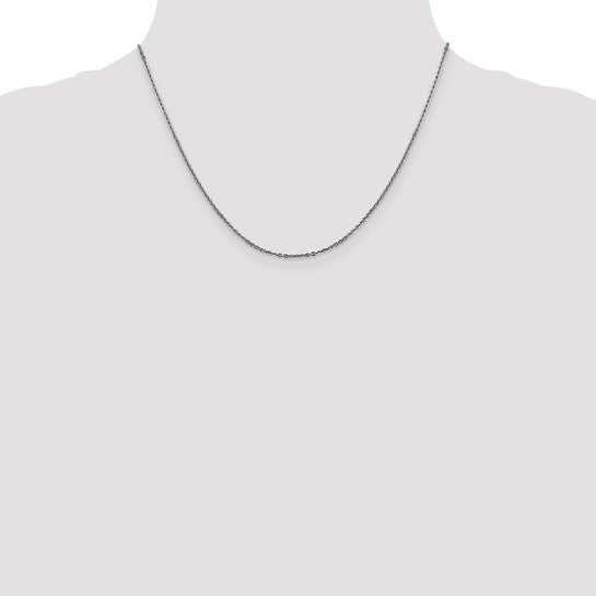 14KT White Gold 1.7mm Flat Cable Chain
