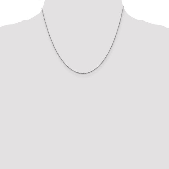 14kt White Gold 1.1mm Flat Cable Chain