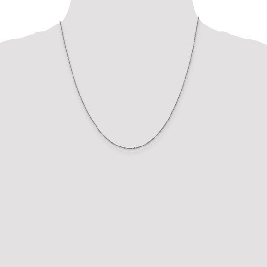 14KT White Gold 1.1mm Flat Cable Chain