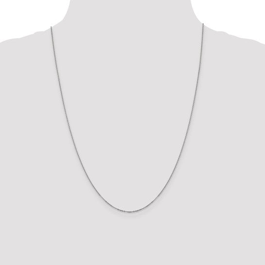 14KT White Gold 1.1mm Flat Cable Chain