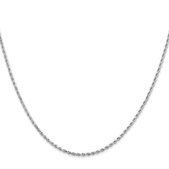 14KT White Gold 1.5mm Diamond-Cut Rope Chain