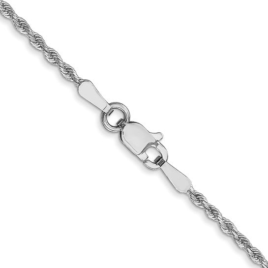 14kt White Gold 1.5mm Diamond-Cut Rope Chain