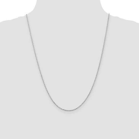 14KT White Gold 1.5mm Diamond-Cut Rope Chain