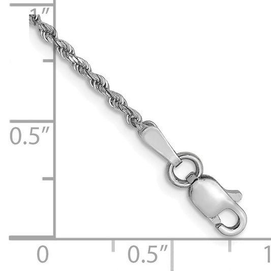 14KT White Gold 1.5mm Diamond-Cut Rope Chain