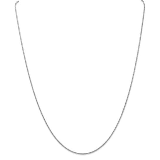 14KT White Gold 1.3mm Round Snake Chain