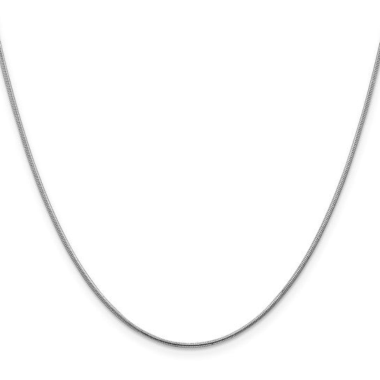 14KT White Gold 1mm Round Snake Chain