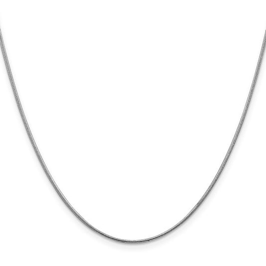 14KT White Gold 1mm Round Snake Chain