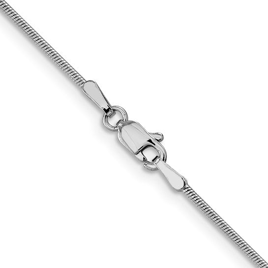 14KT White Gold 1mm Round Snake Chain