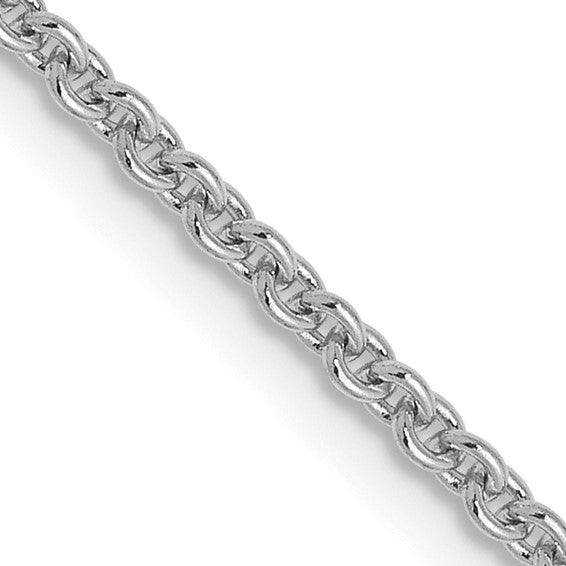 14KT White Gold 1.6mm Round Cable Chain
