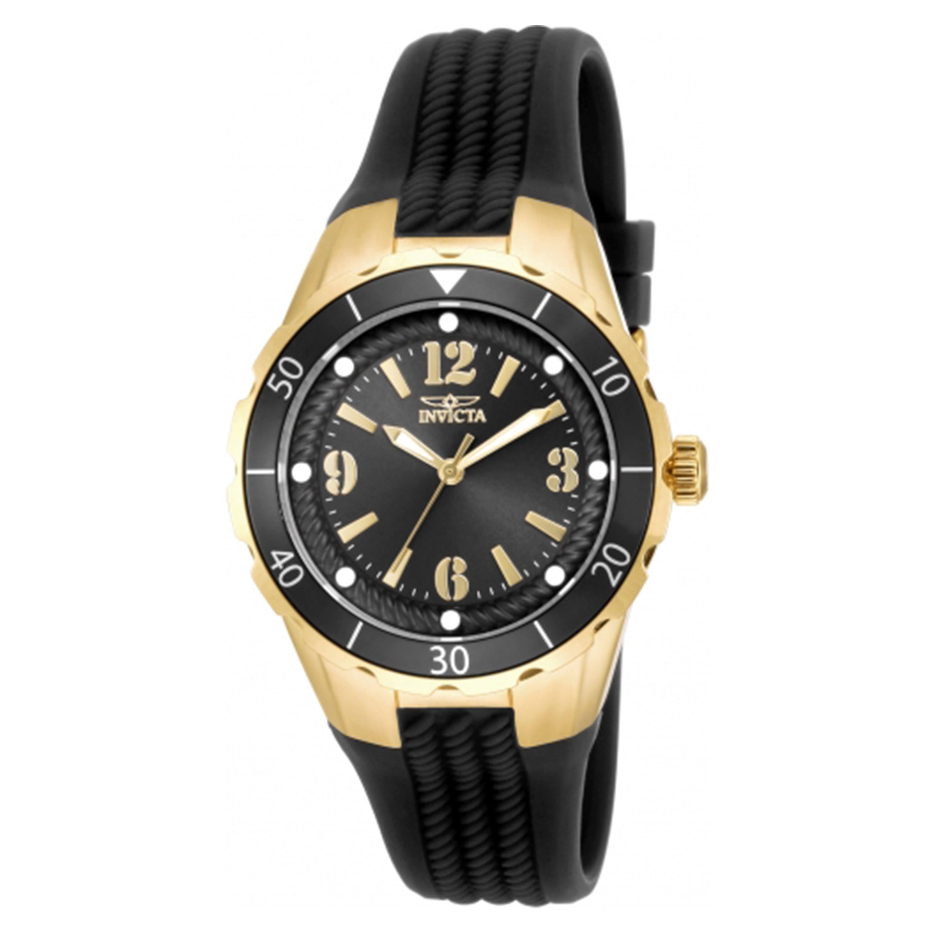 Invicta Women's 17486 Angel Quartz 3 Hand Black Dial Watch