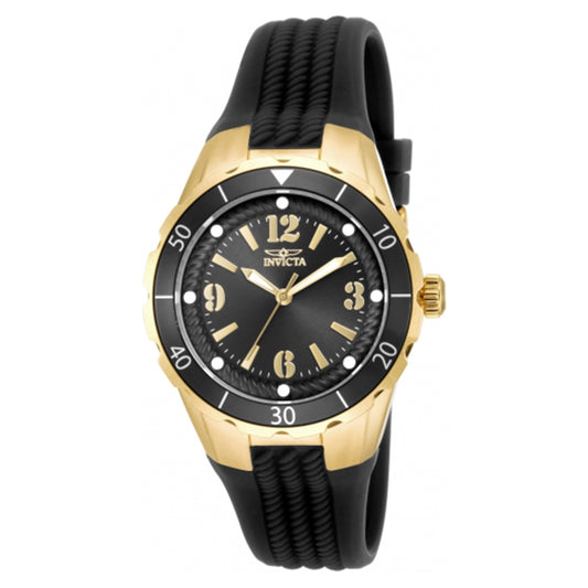 Invicta Women's 17486 Angel Quartz 3 Hand Black Dial Watch