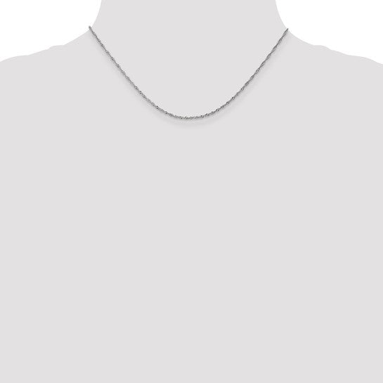 14KT White Gold 1.3mm Singapore Chain