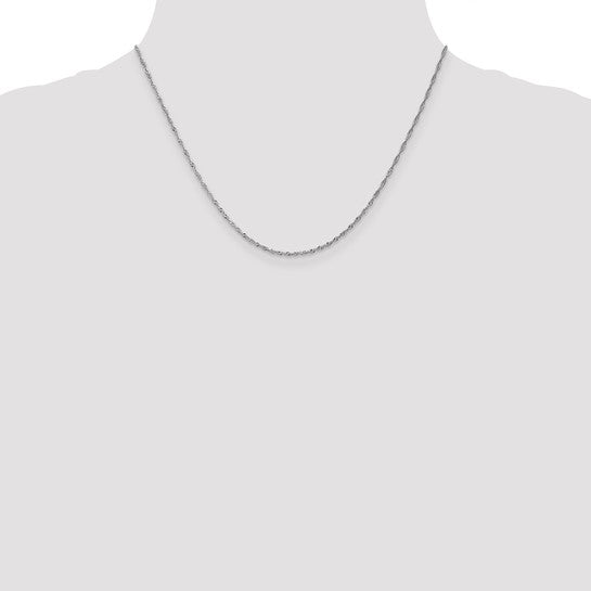 14KT White Gold 1.3mm Singapore Chain