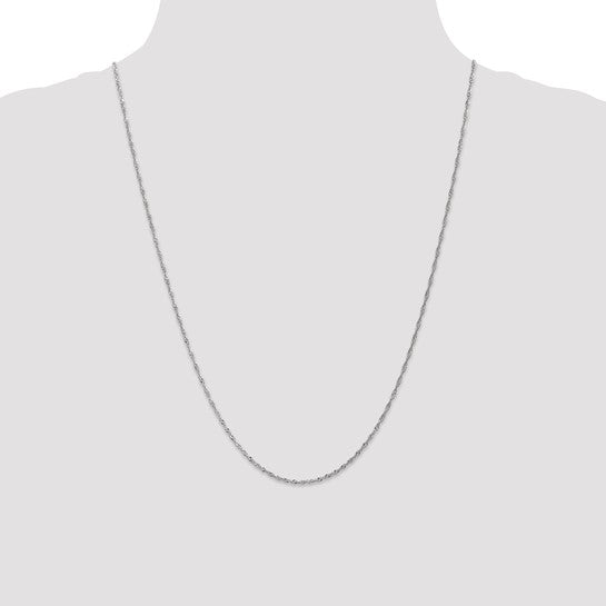 14KT White Gold 1.3mm Singapore Chain