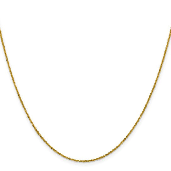14KT Yellow Gold 1mm Sparkle Singapore Chain