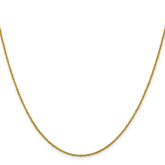 14KT Yellow Gold 1mm Sparkle Singapore Chain