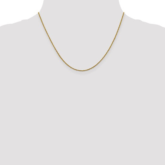 14KT Yellow Gold 1mm Sparkle Singapore Chain