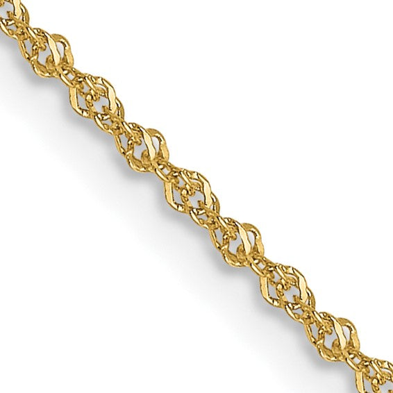 14KT Yellow Gold 1mm Sparkle Singapore Chain