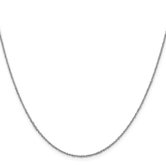 14kt White Gold 1mm Sparkle Singapore Chain