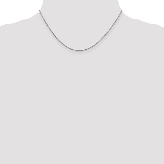 14KT White Gold 1mm Sparkle Singapore Chain
