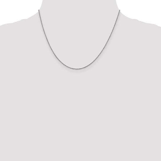 14KT White Gold 1mm Sparkle Singapore Chain