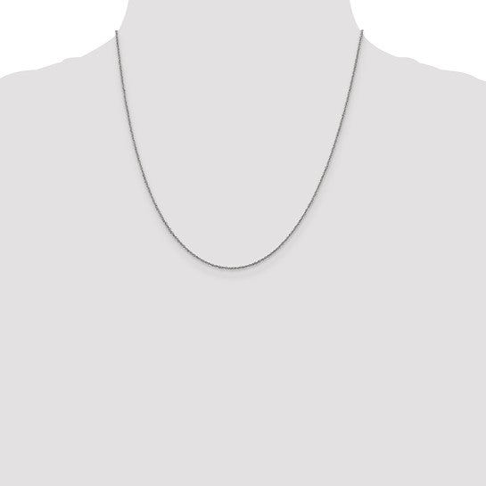 14KT White Gold 1mm Sparkle Singapore Chain