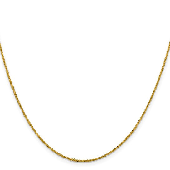 14KT Yellow Gold 1.3mm Sparkle Singapore Chain