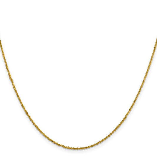14KT Yellow Gold 1mm Sparkle Singapore Chain