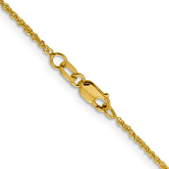 14kt Yellow Gold 1.3mm Sparkle Singapore Chain