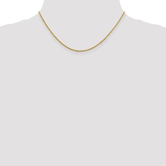 14kt Yellow Gold 1.3mm Sparkle Singapore Chain