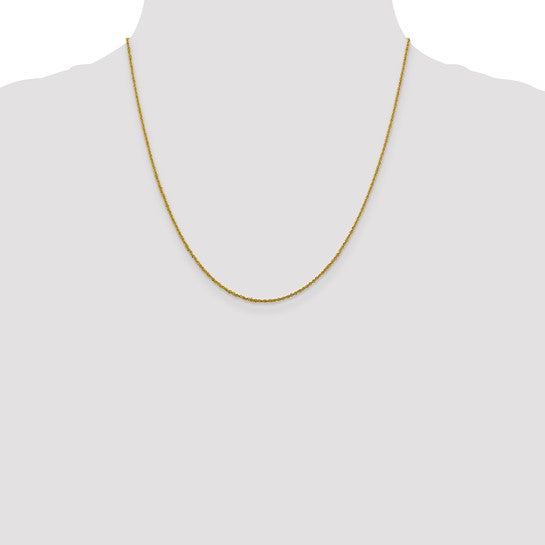 14KT Yellow Gold 1.3mm Sparkle Singapore Chain