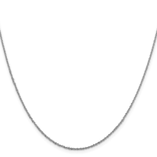 14KT White Gold 1.6mm Sparkle Singapore Chain