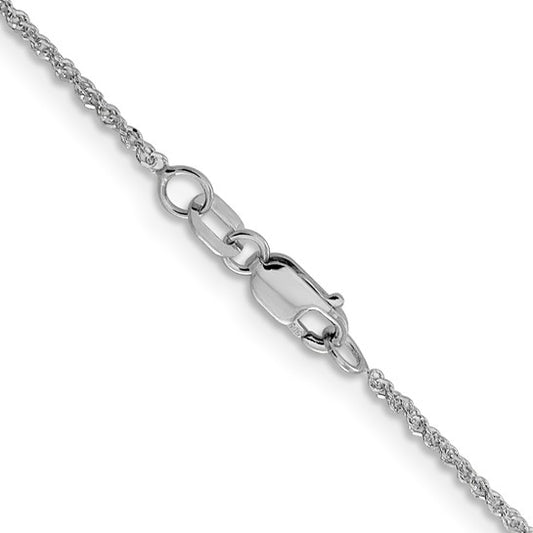 14kt White Gold 1.3mm Sparkle Singapore Chain