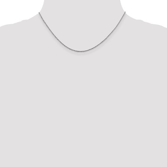 14KT White Gold 1.3mm Sparkle Singapore Chain