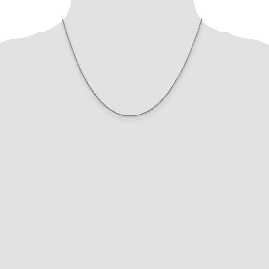 14kt White Gold 1.3mm Sparkle Singapore Chain