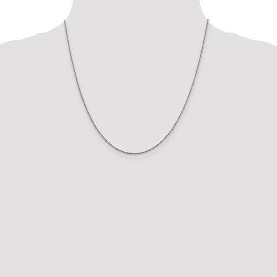 14KT White Gold 1.3mm Sparkle Singapore Chain
