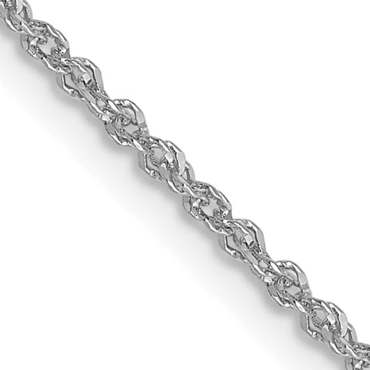 14KT White Gold 1.3mm Sparkle Singapore Chain