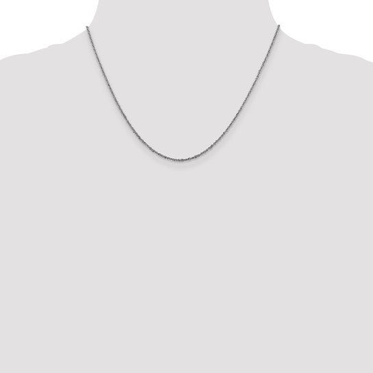 14KT White Gold 1.6mm Sparkle Singapore Chain