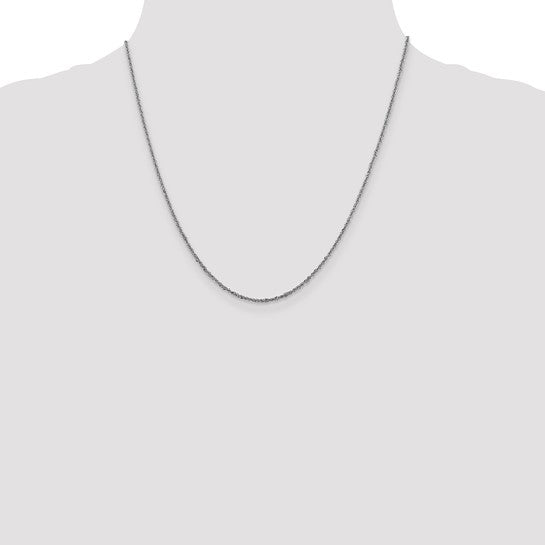 14KT White Gold 1.6mm Sparkle Singapore Chain