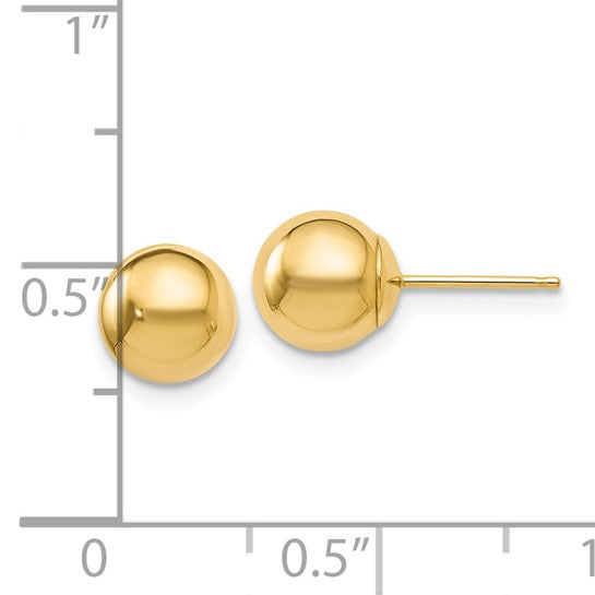 14KT Yellow Gold Polished 7mm Ball Post Earrings