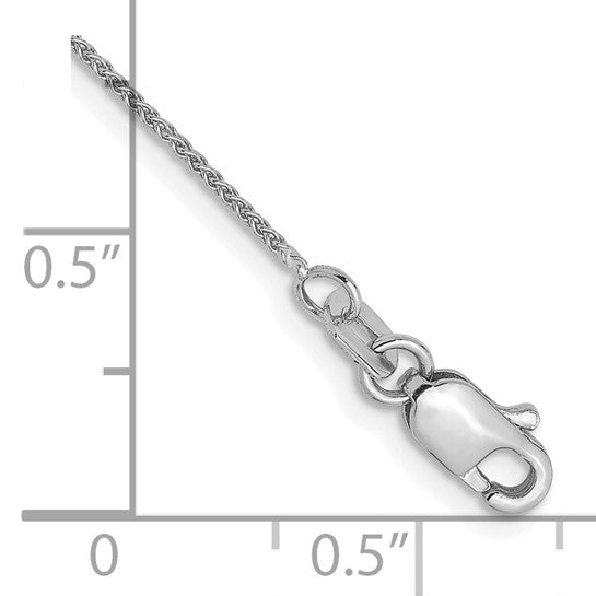 14KT White Gold .8mm Spiga Chain Anklet