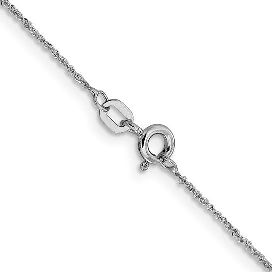 14KT White Gold .8mm Sparkle Singapore Chain