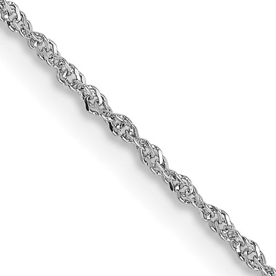 14KT White Gold .8mm Sparkle Singapore Chain