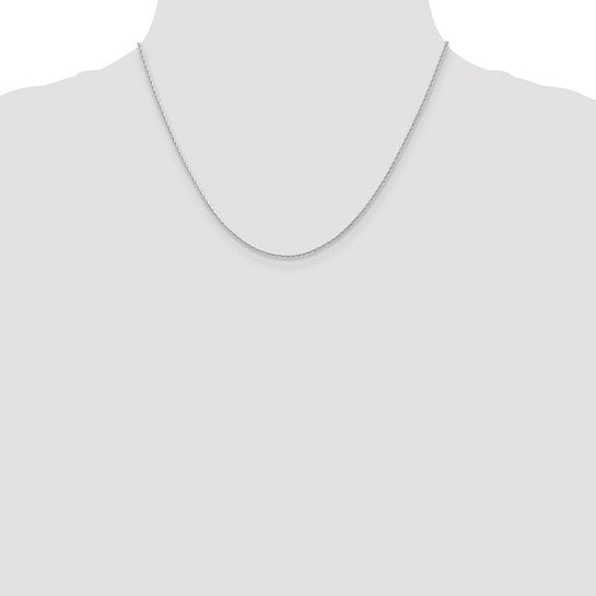 14KT White Gold 1.3mm D/C Wheat Chain