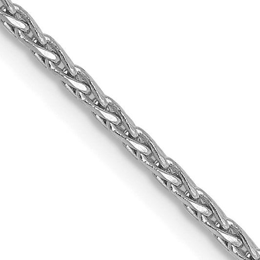 14KT White Gold 1.3mm D/C Wheat Chain