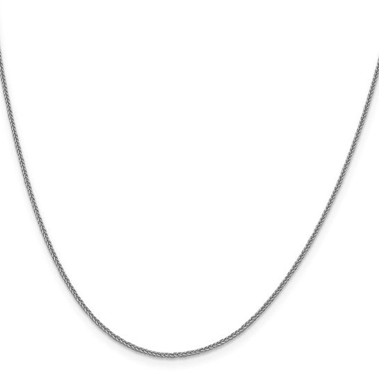 14KT White Gold 1mm D/C Quadra Wheat Chain