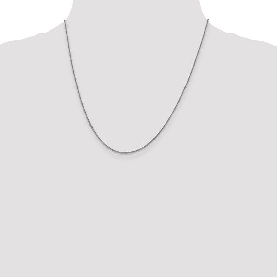 14kt White Gold 1mm D/C Quadra Wheat Chain