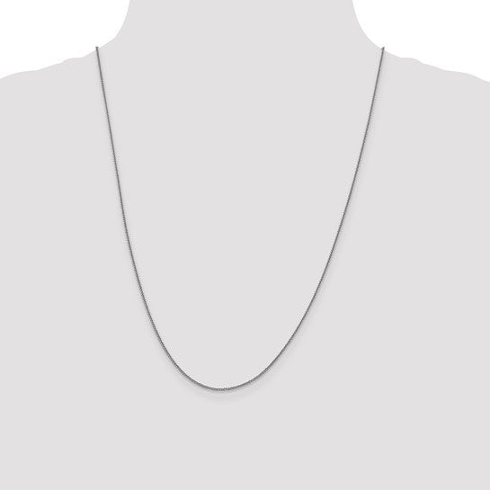 14kt White Gold 1mm D/C Quadra Wheat Chain